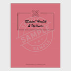 video for Set of mental health and wellness worksheets with a pink cover on a white background