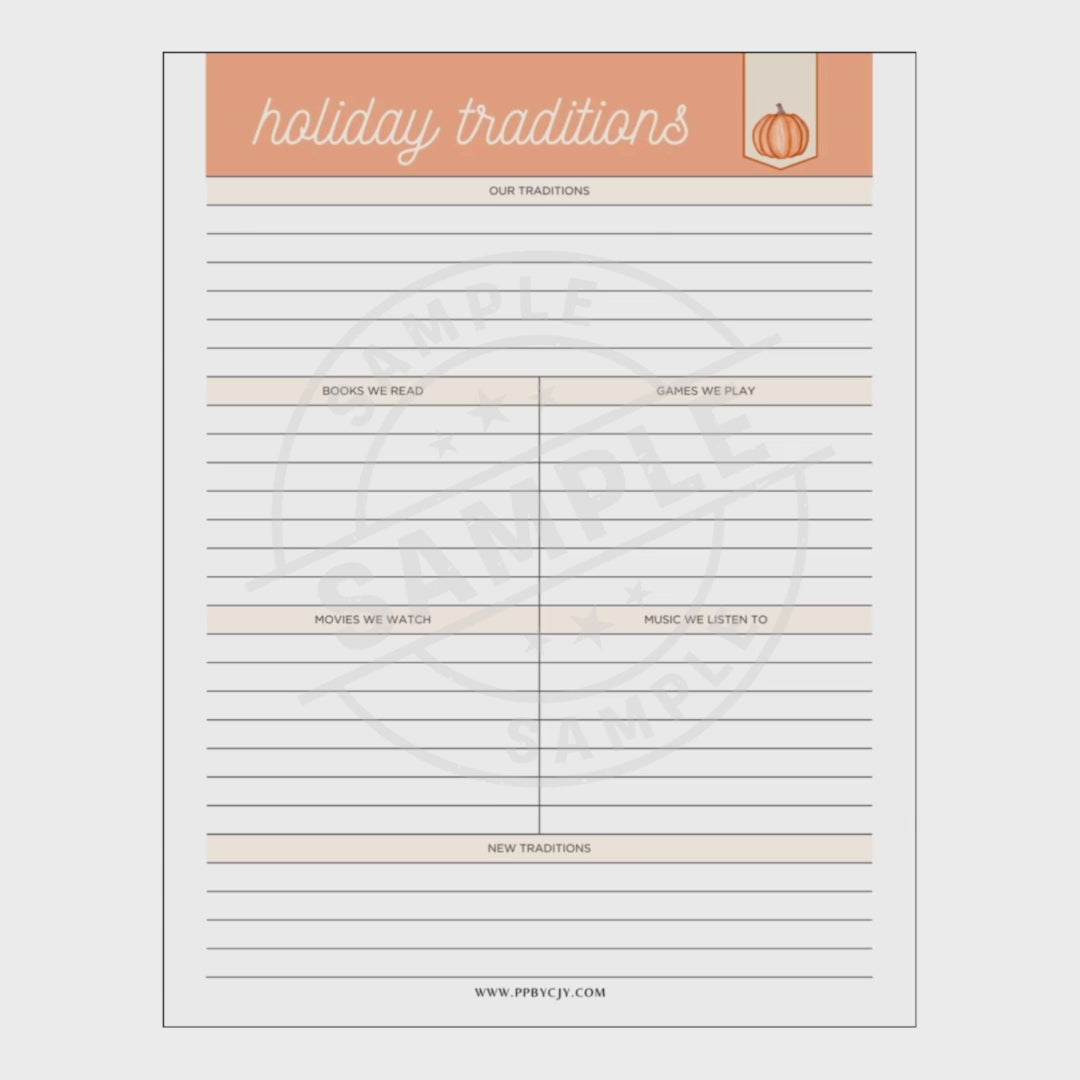 Party planner checklist with a pumpkin design on a white background