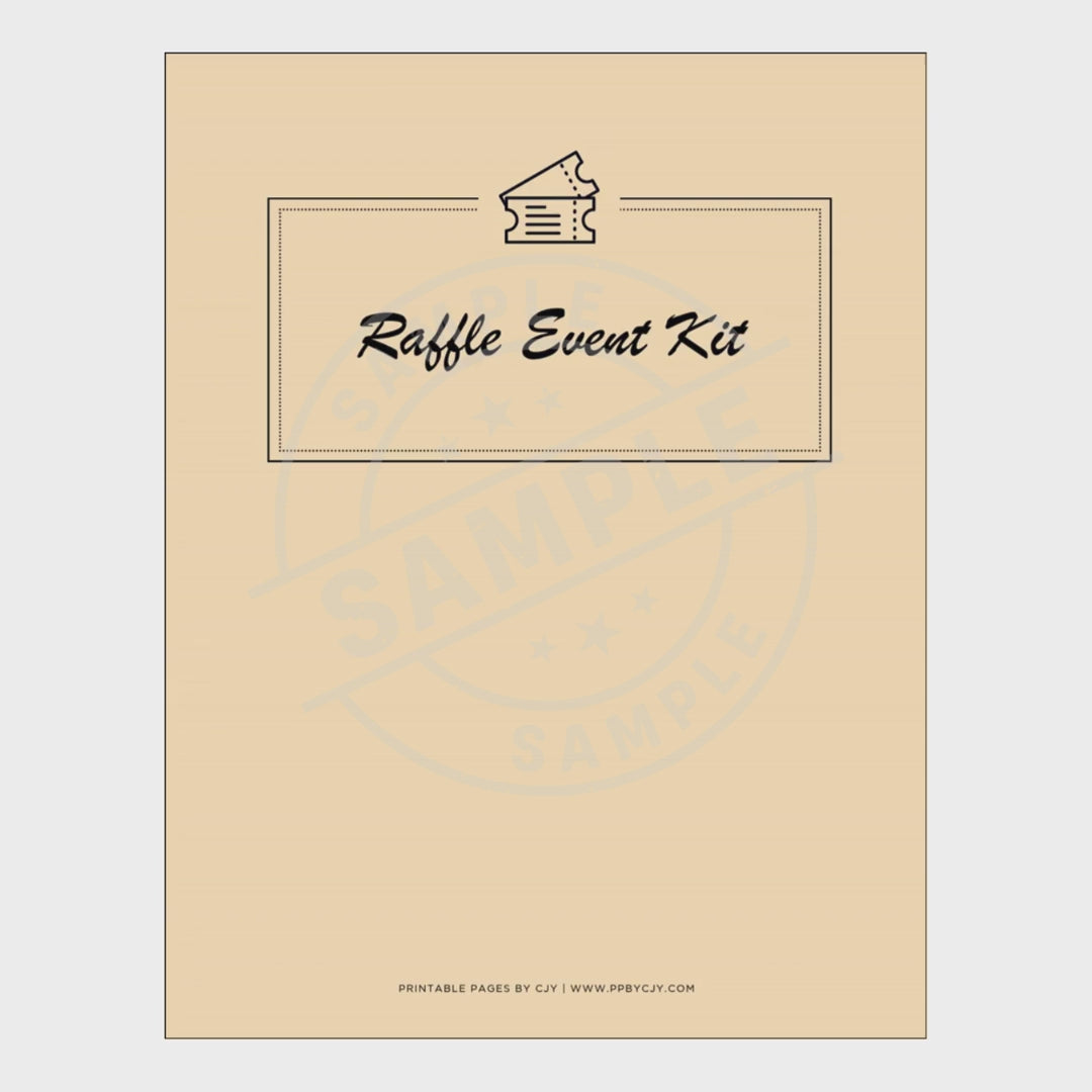Event Raffle Ticket Planner - 8 Page Fundraiser Bundle