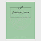 video for Embroidery planner with various pages on a white background