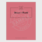 video for Set of women's health tracking sheets with a pink cover on a white background