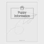 video of Sheet with 'Puppy Information' text and paw print on a white background