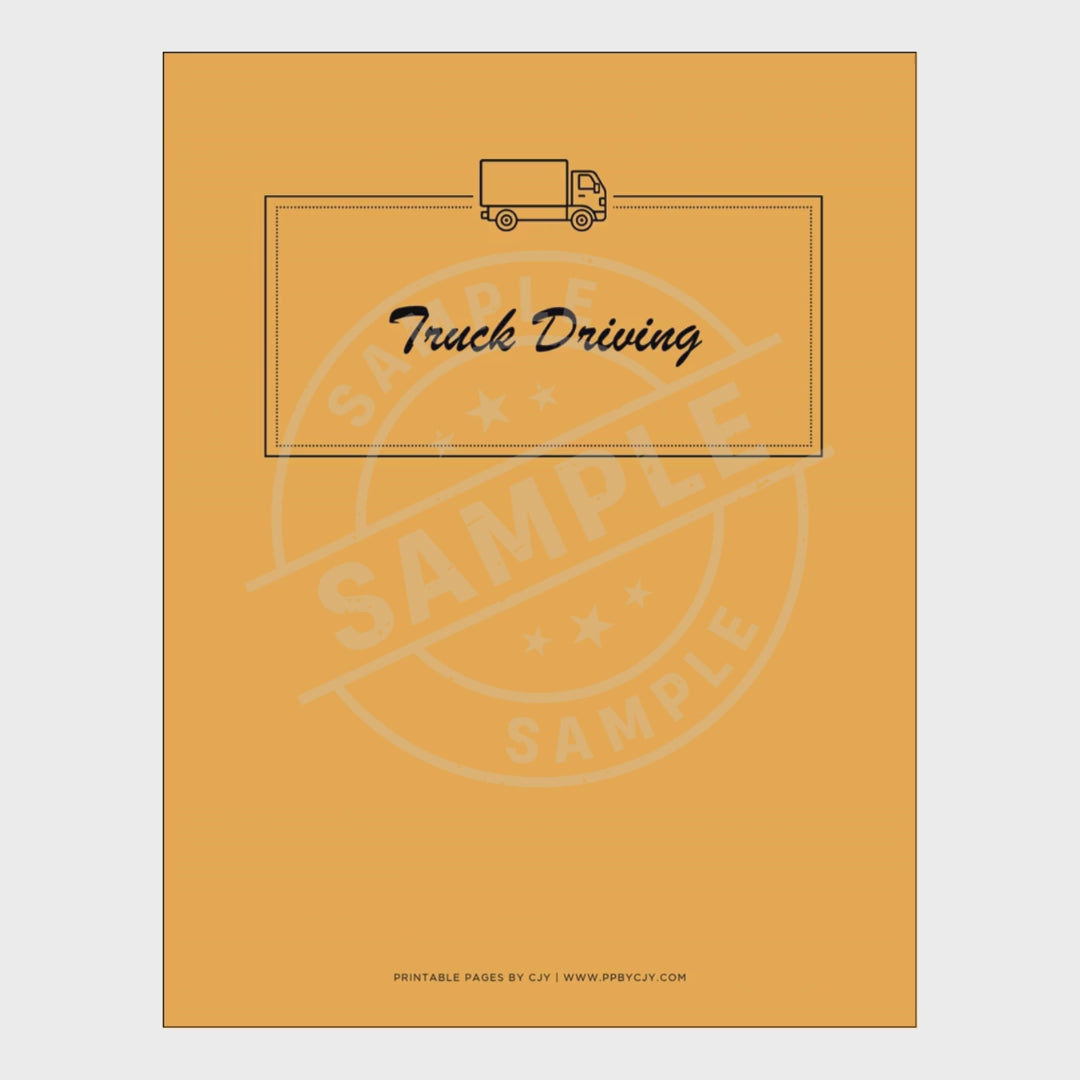 video for Set of truck driving log book pages with a cover on a white background