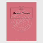 video for Pink symptom tracking notebook with pages on a white background