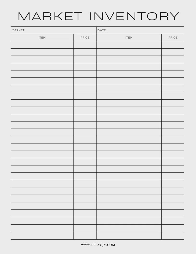 Market planner printable PDF bundle with inventory tracker, event planner, preparation checklist, and sales log.

