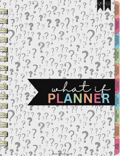 What If Emergency Digital Planner with 100+ hyperlinked pages, including emergency contacts, medical history, financial details, and home safety plans