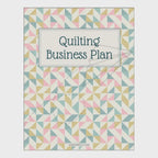 video of Quilting Business Plan book with geometric pattern on a white background
