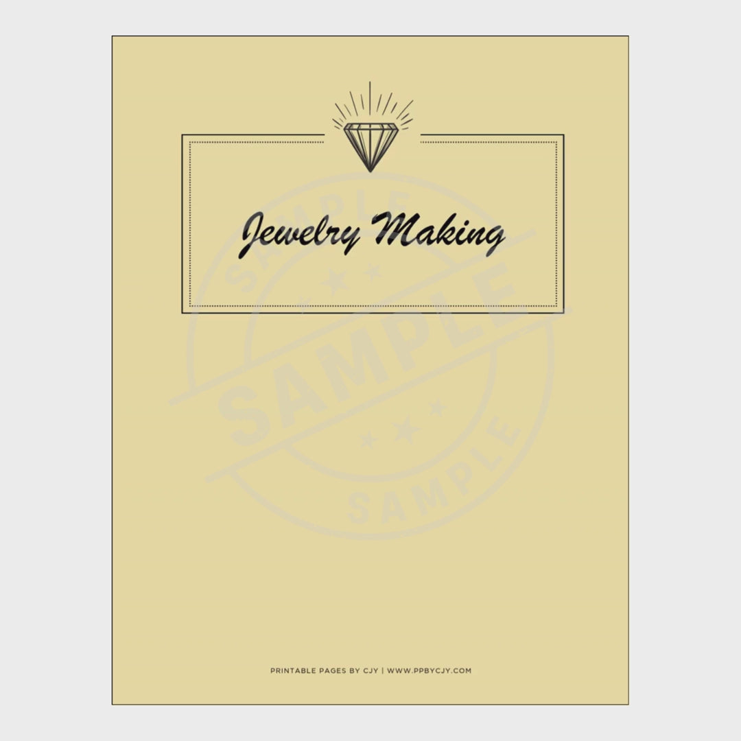 video Jewelry making planner with various forms on a white background