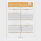 Halloween planning sheet titled 'trick-or-treat plan' with a yellow header on a white background.