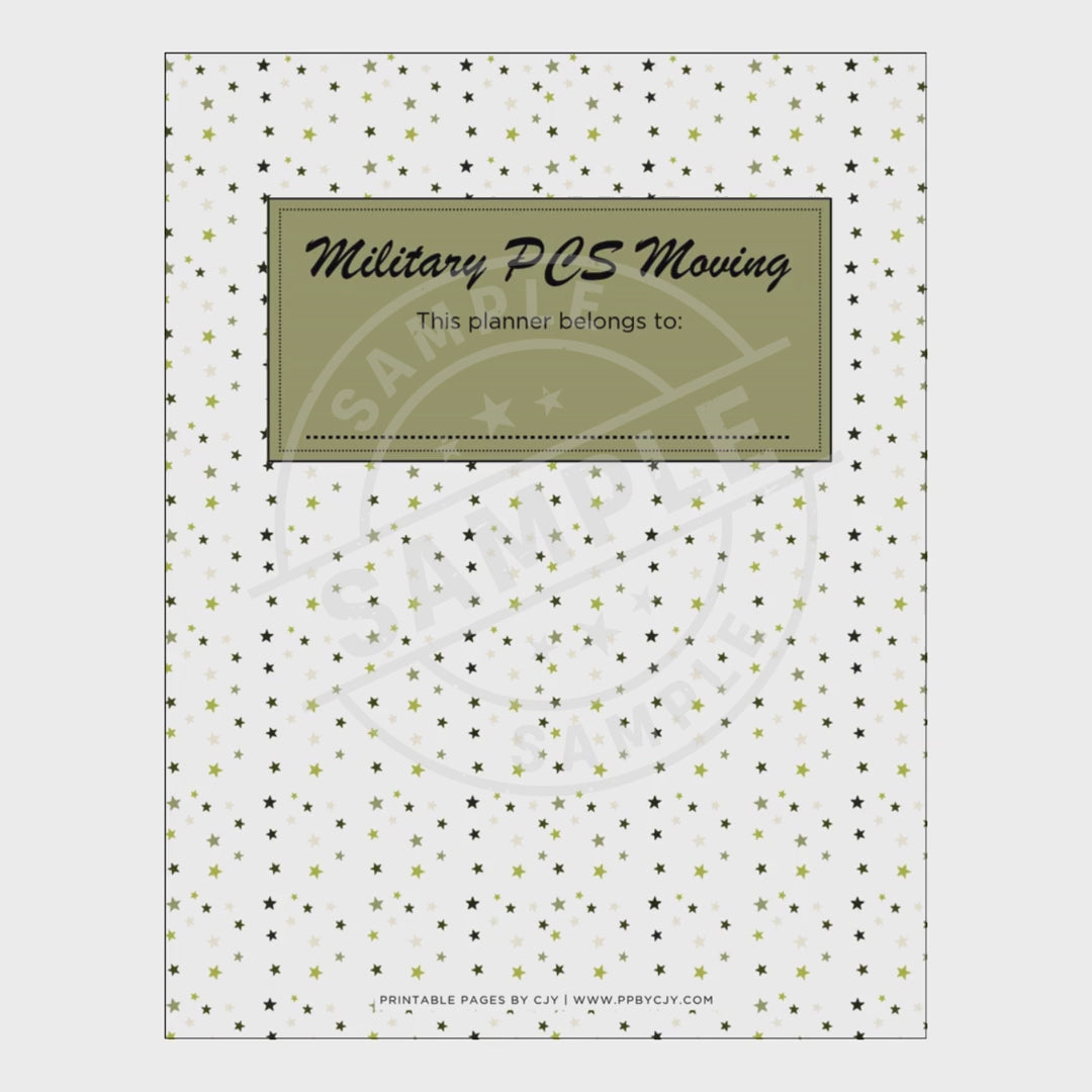 Military PCS Moving Binder - 46 Page Military Duty Station Move Planner