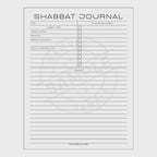 video for Shabbat Journal with checkboxes and text fields on a white background