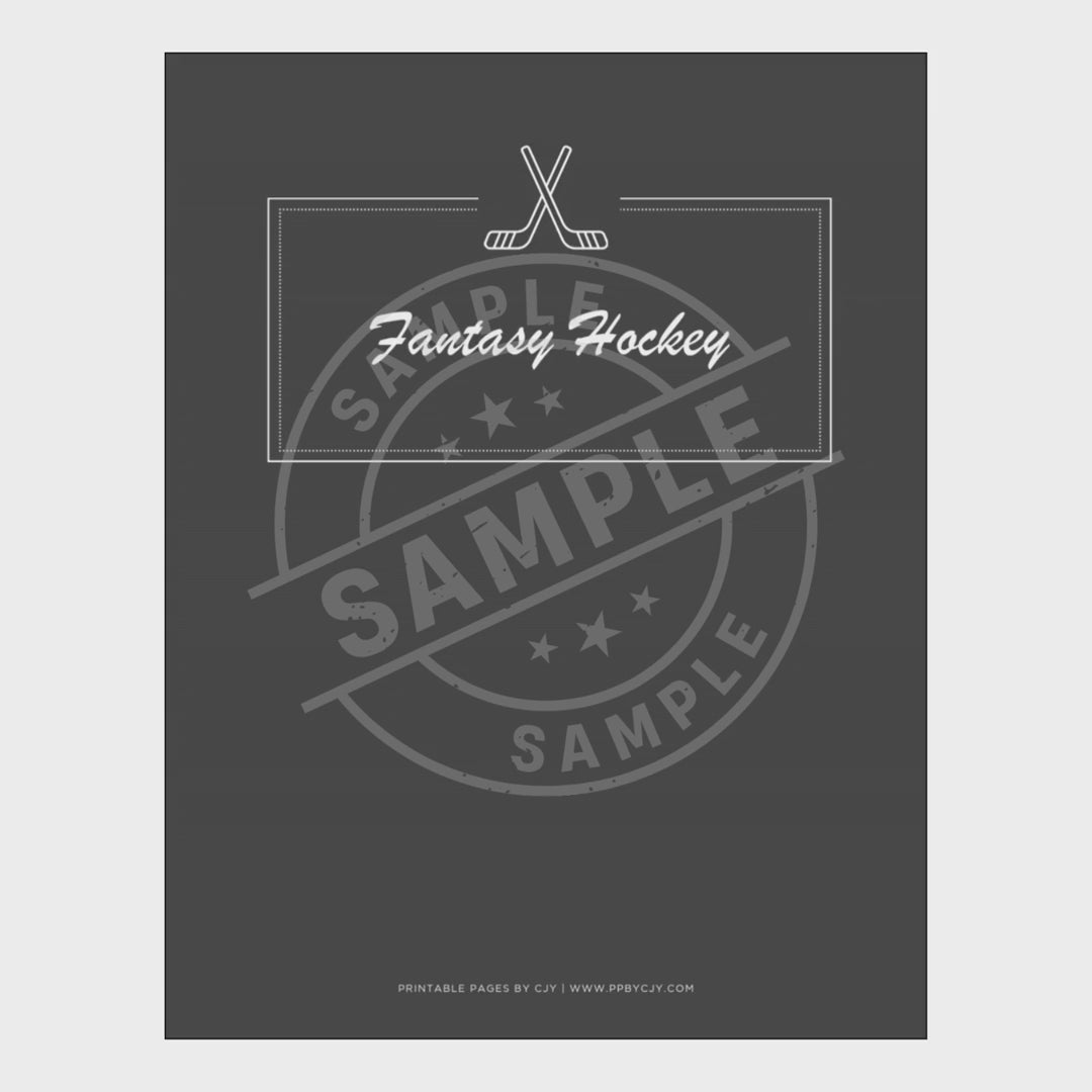 video for Fantasy Hockey Planner Draft Kit & League Tracker Bundle draft page
