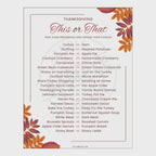 video of Thanksgiving 'This or That' questionnaire with fall-themed design on a white background