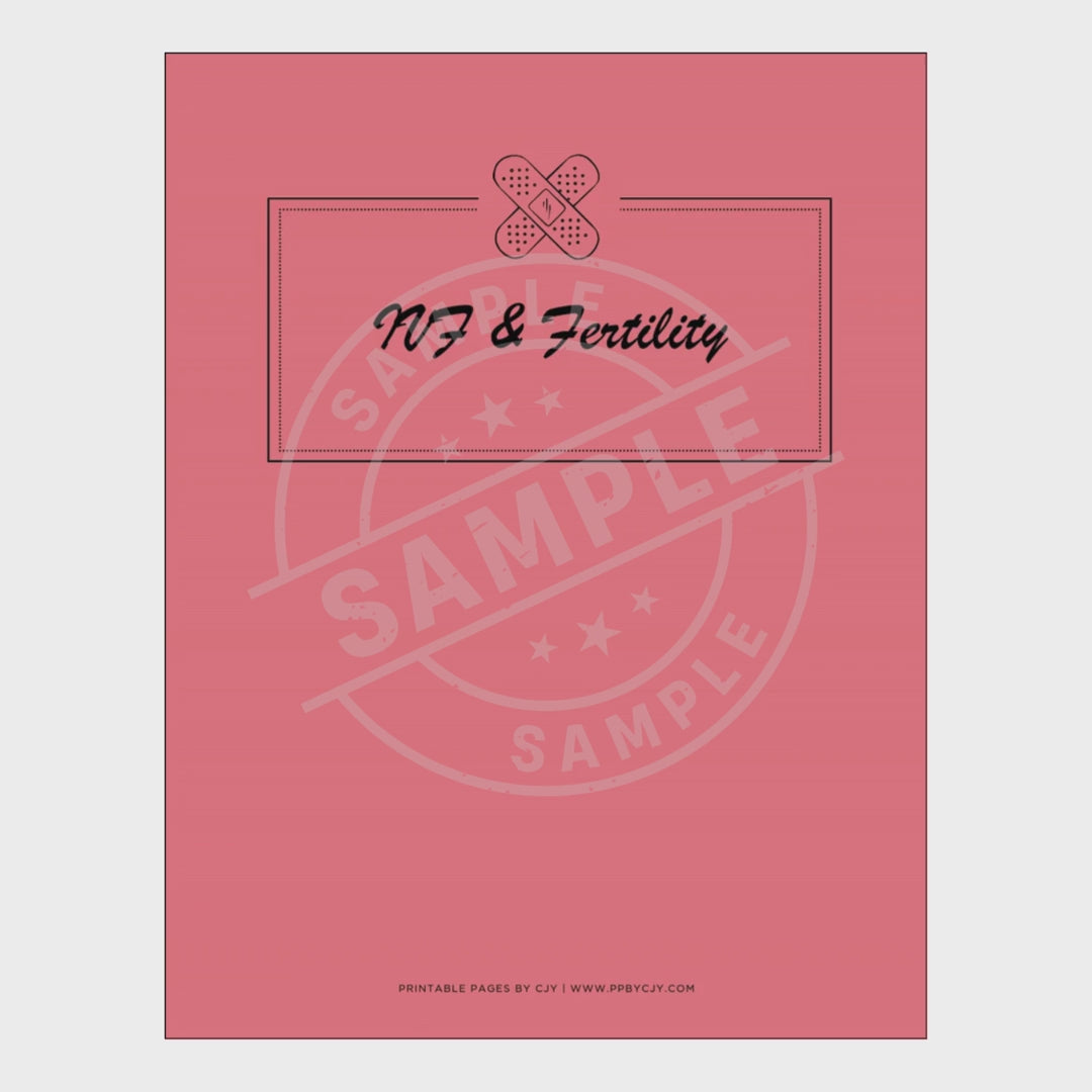 video for Pink notebook with fertility tracking pages on a white background