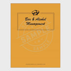 video for Set of bar and alcohol management checklists with an orange cover on a white background.
