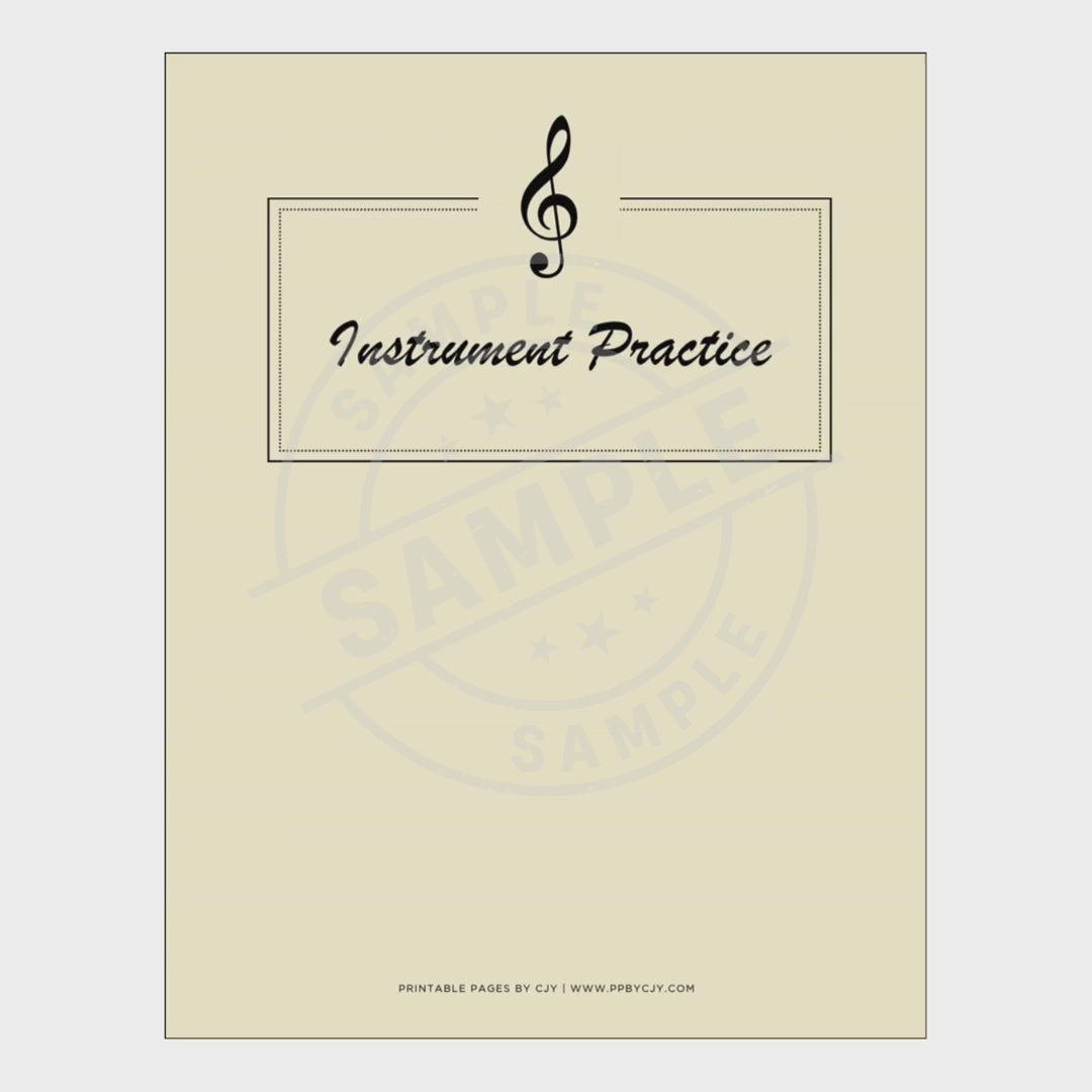 video for Set of music practice sheets with a cover on a white background