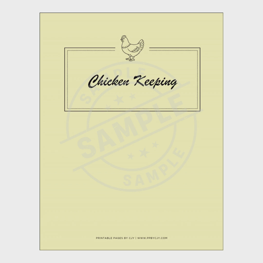 video for Set of chicken keeping logs and charts on a white background