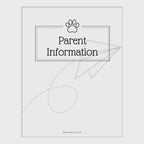 video of Sheet with 'Parent Information' text and paw print icon on a white background