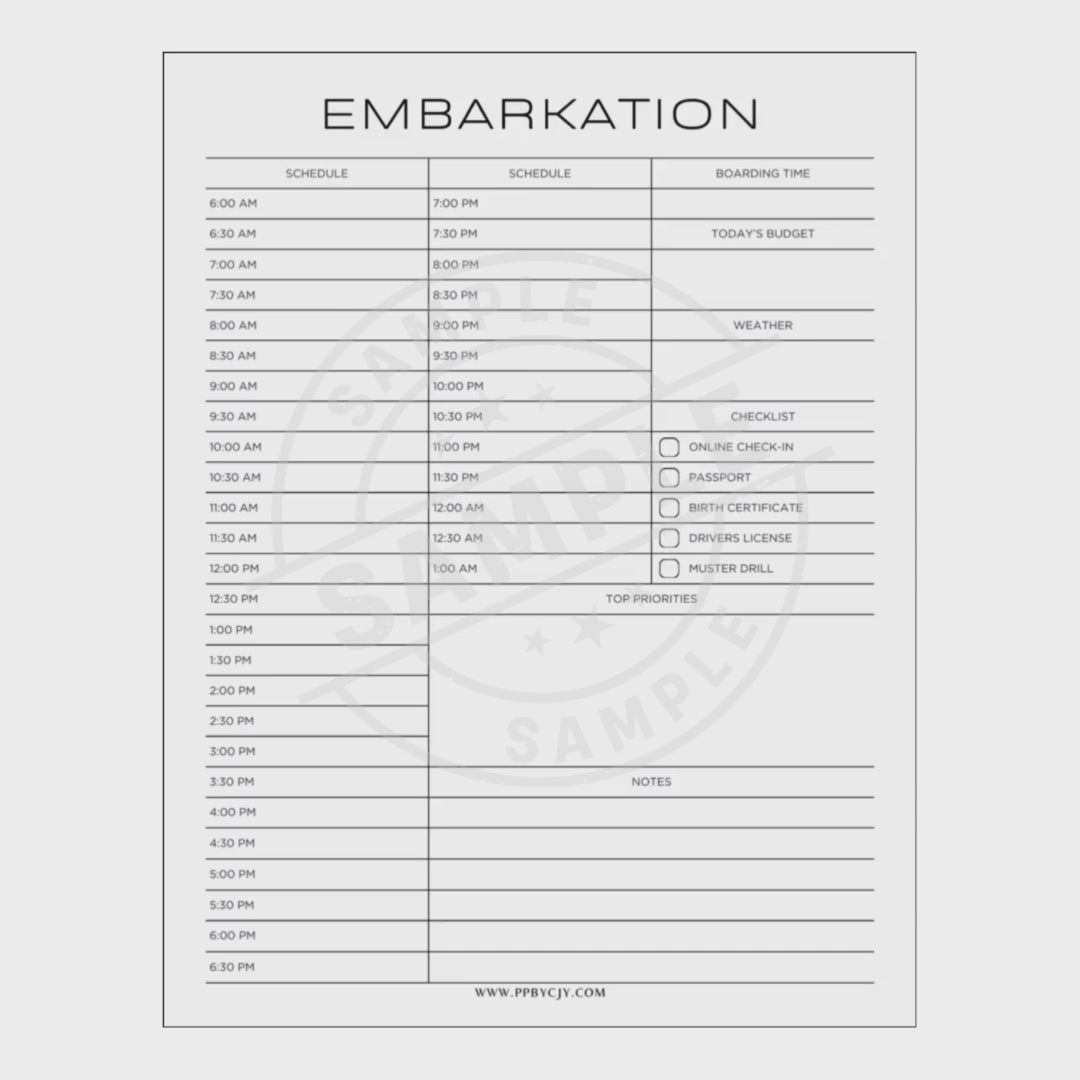 Cruise Planner Printable PDF Template Bundle