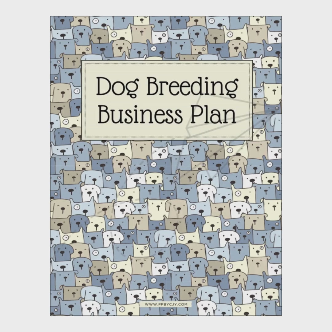video of Book titled 'Dog Breeding Business Plan' with dog pattern cover