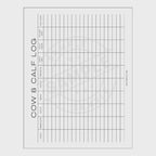 video of Calf log sheet with columns for birthday, tag number, weight, and notes on a white background.