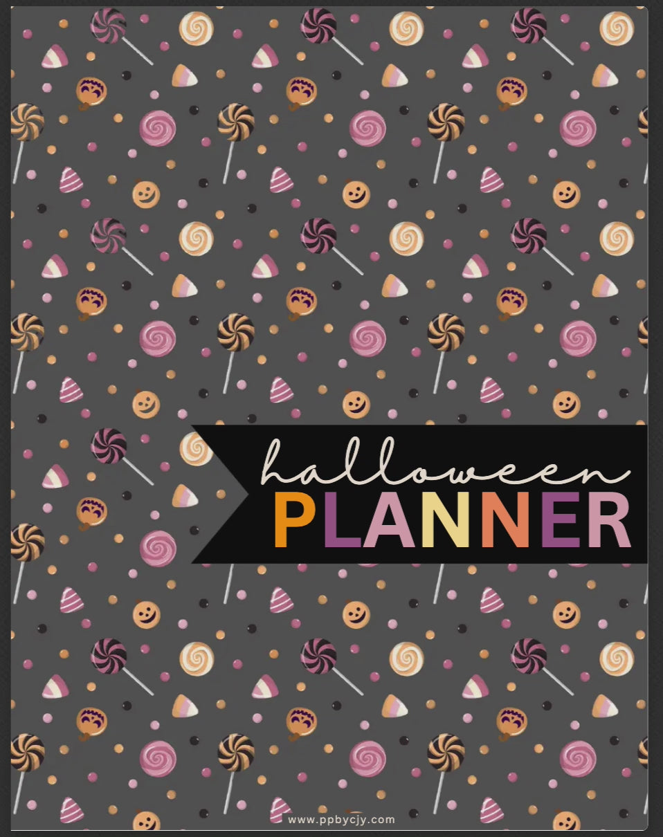 Halloween Planner Printable Template Bundle with 75+ pages, including party planners, costume trackers, and decoration organizers