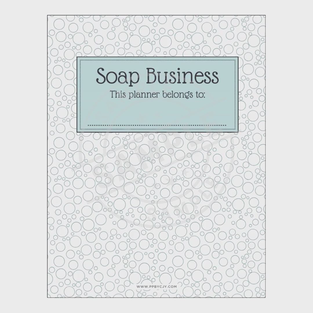 video of Planner with soap business theme and bubble pattern on cover
