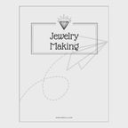 Sheet of paper with 'Jewelry Making' text and a diamond icon on a white background.