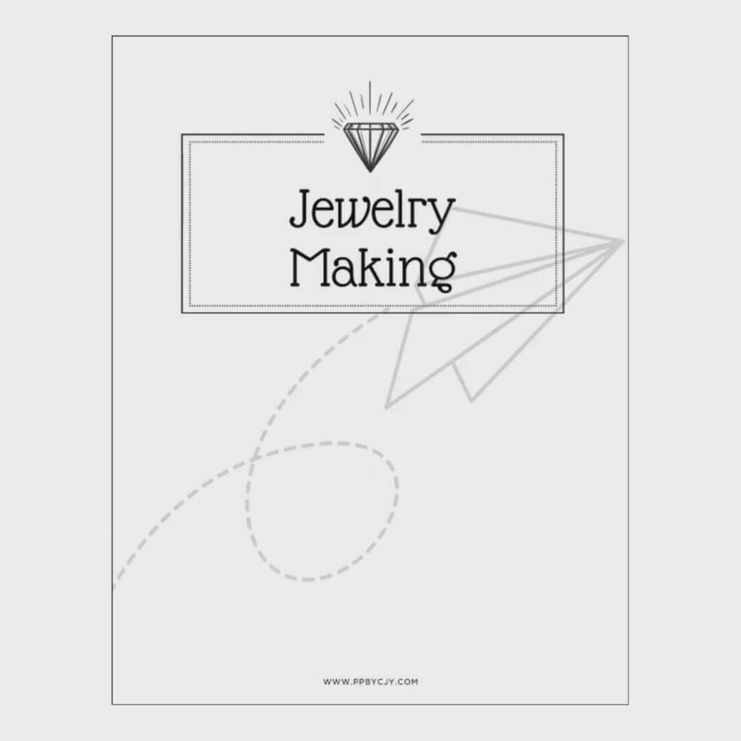 Sheet of paper with 'Jewelry Making' text and a diamond icon on a white background.