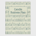 video of Book titled 'Candle Business Plan' with candle illustrations on a white background