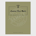 video for Set of amateur ham radio log books with various forms on a white background