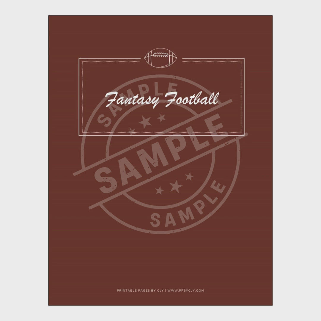 video for Fantasy Football Planner Draft Kit & League Tracker Bundle draft page
