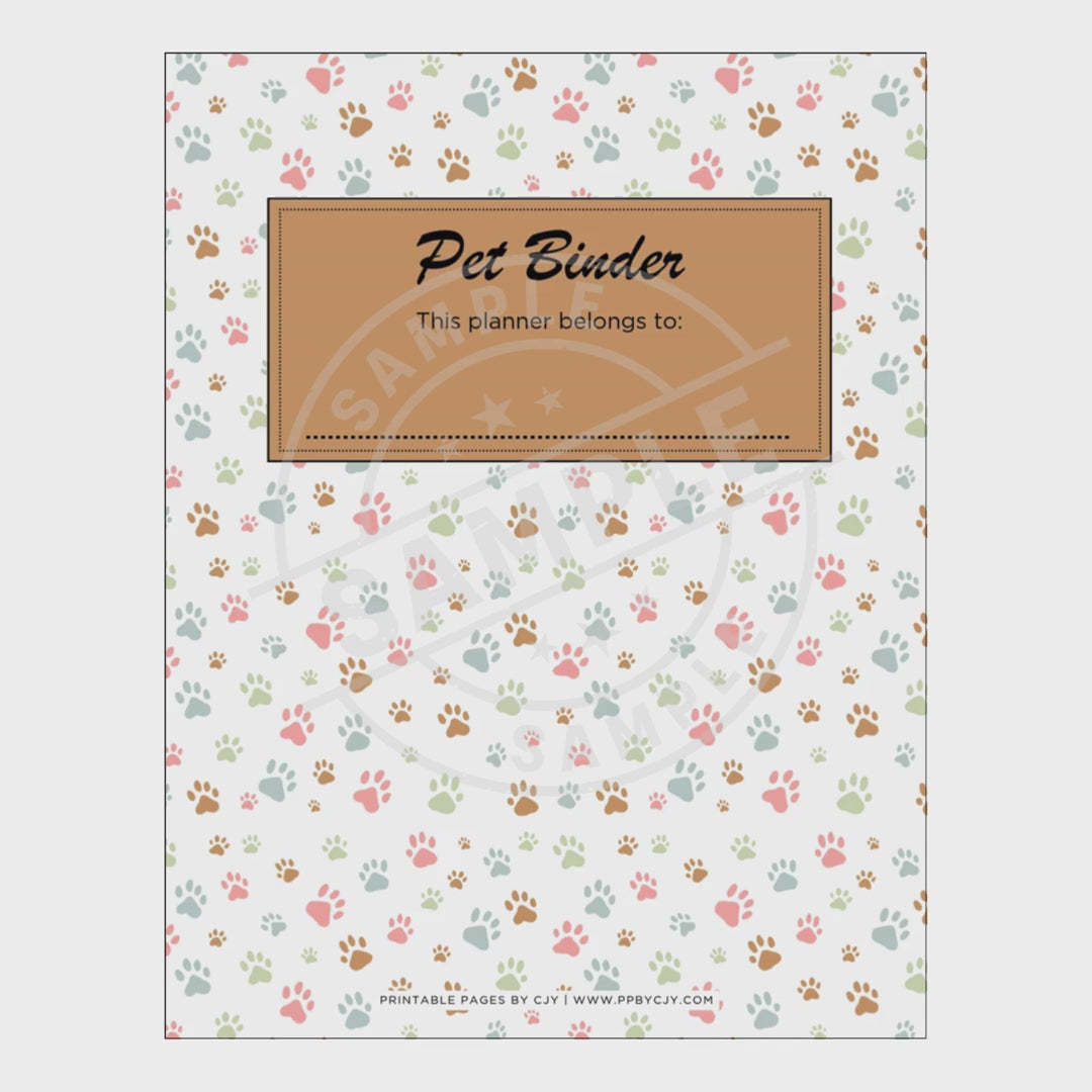 Complete Pet Care Binder - 62 Page Animal Health Planner