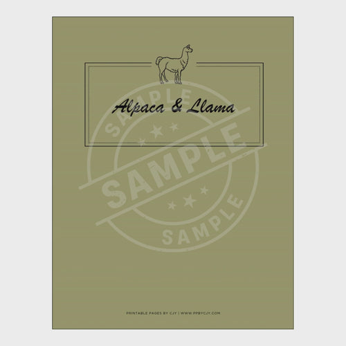 video for alpaca and llama management notebook with various forms on a white background