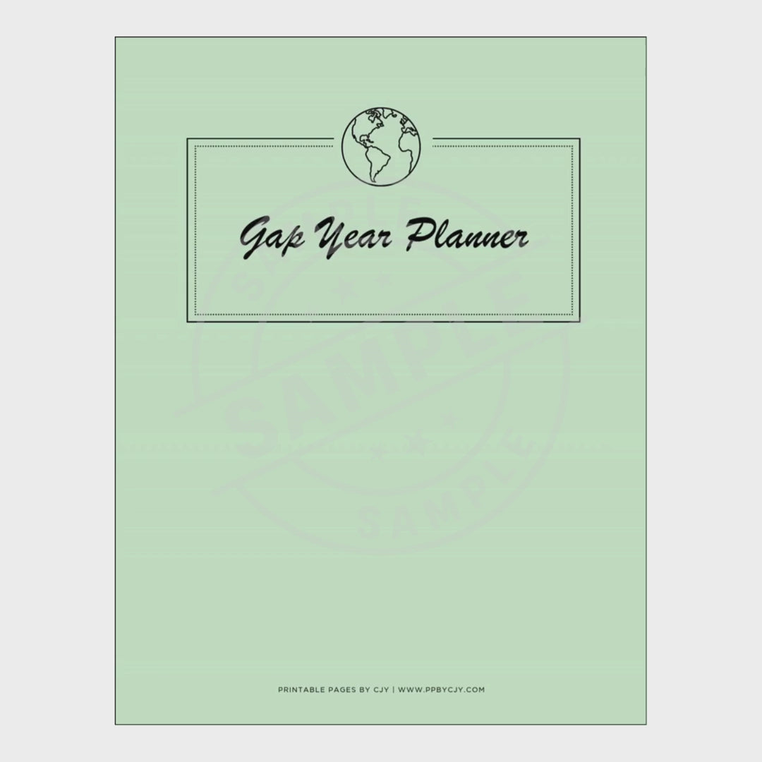 video for Gap Year Planner with various pages on a white background