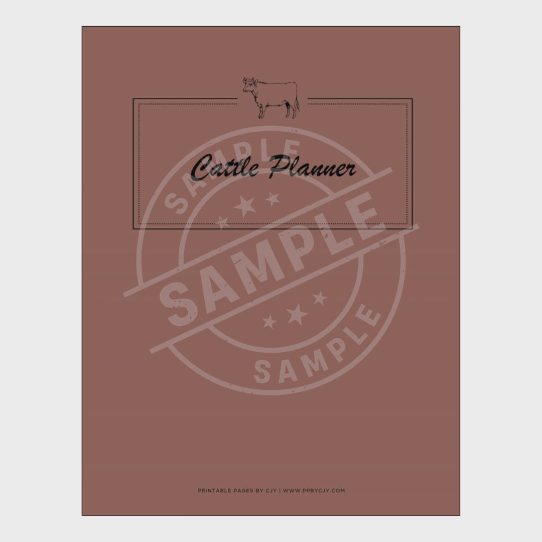 video for Cattle planner with various forms on a white background