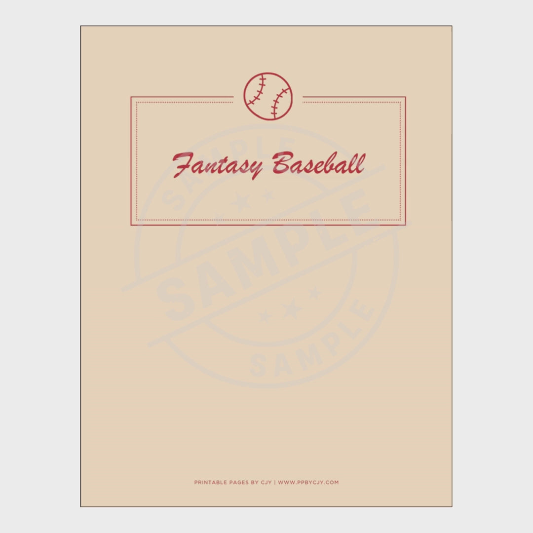 video for Fantasy Baseball Planner Draft Kit & League Tracker Bundle draft page
