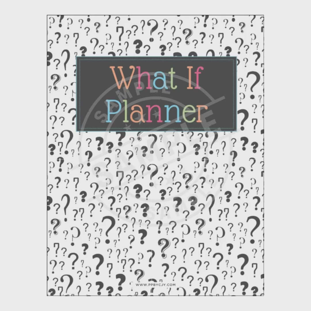 Planner with question mark pattern and 'What If Planner' text on a white background