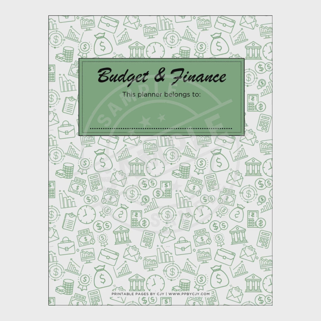 video for Collection of financial planning sheets with a cover sheet on a white background