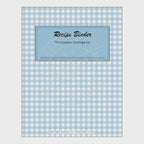 video for Recipe binder with various pages including a weekly meal plan, price tracker, and index on a white background.