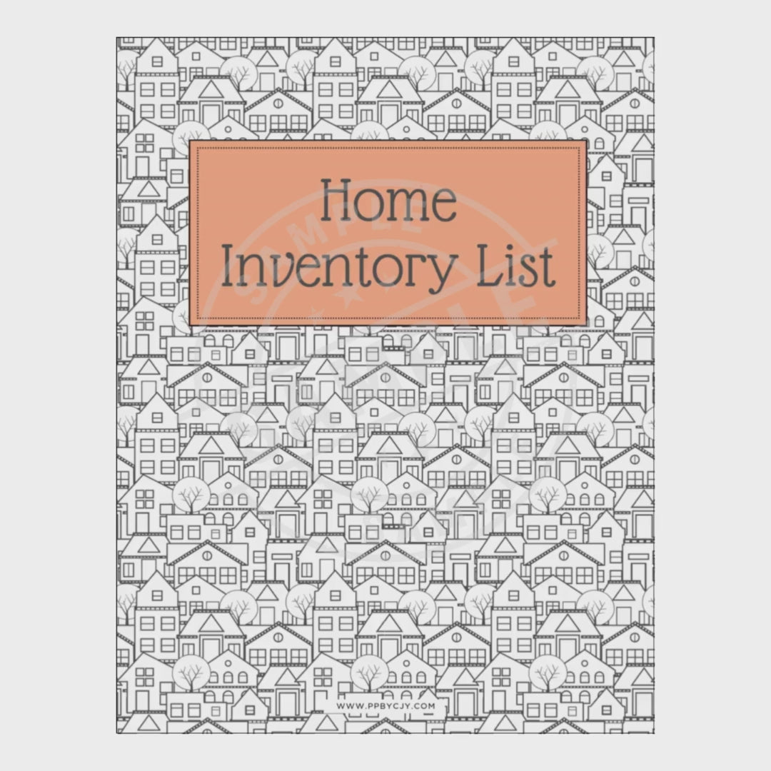 Home inventory list cover with house pattern
