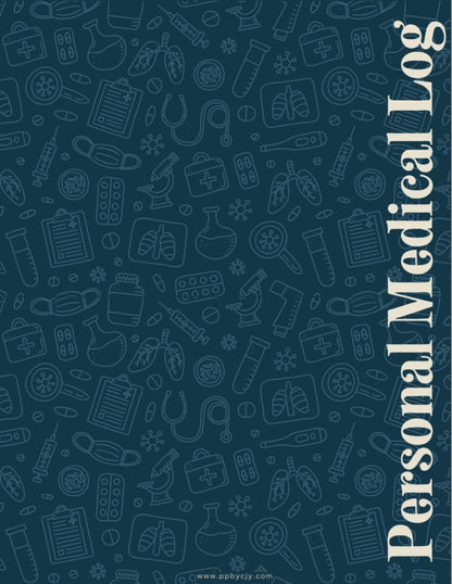 Personal Medical Printable PDF Binder with 105+ pages, including appointment logs, medication trackers, health history, and doctor visit records