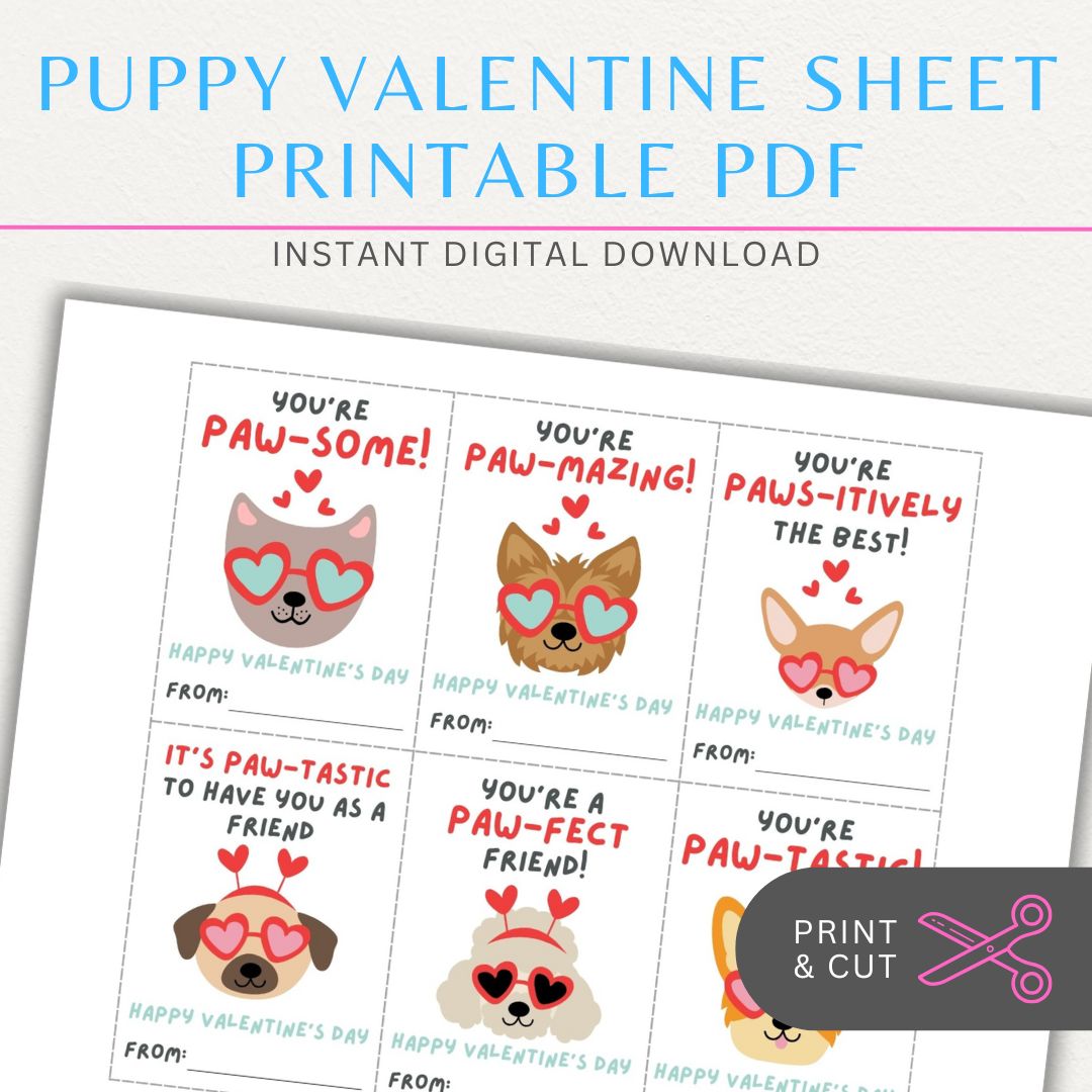 Dogs with sunglasses-themed Valentine’s Day cards with cool dog designs and fun dog quotes for a laid-back Valentine’s greeting.
