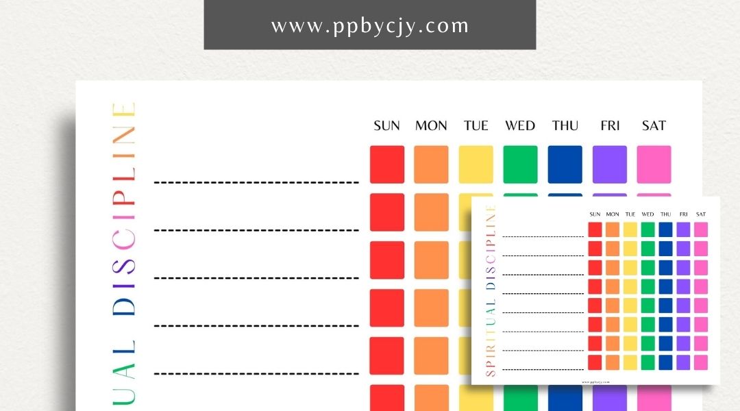 Spiritual Ritual Weekly Tracker Printable Template – Digital download for tracking spiritual practices, rituals, and mindfulness activities.