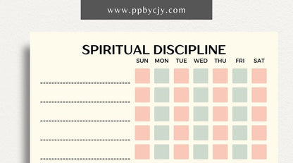 Spiritual Ritual Weekly Tracker Printable Template – Digital download for tracking spiritual practices, rituals, and mindfulness activities.