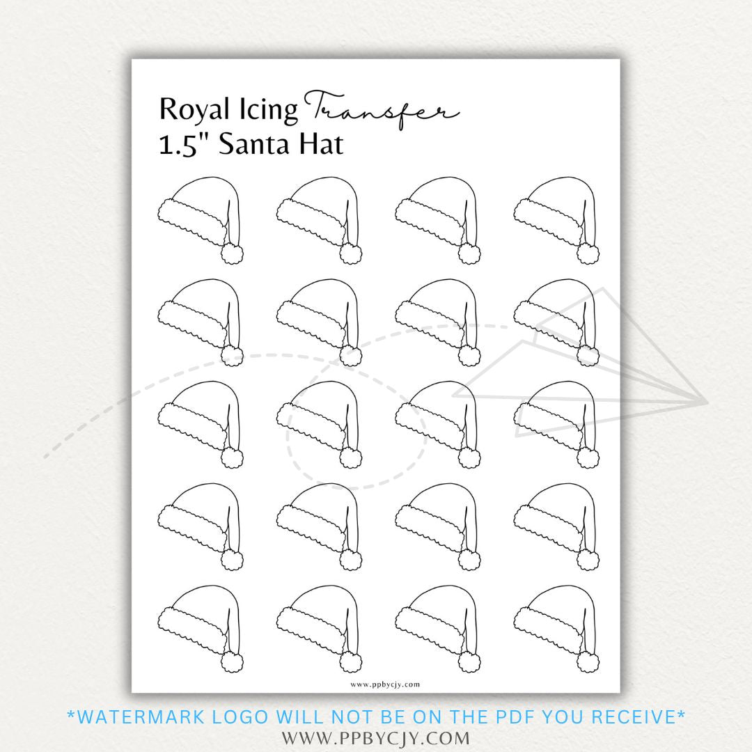 Royal Icing Transfer Sheet Printable PDF Template with guide shapes for precise cake and cookie decorating.