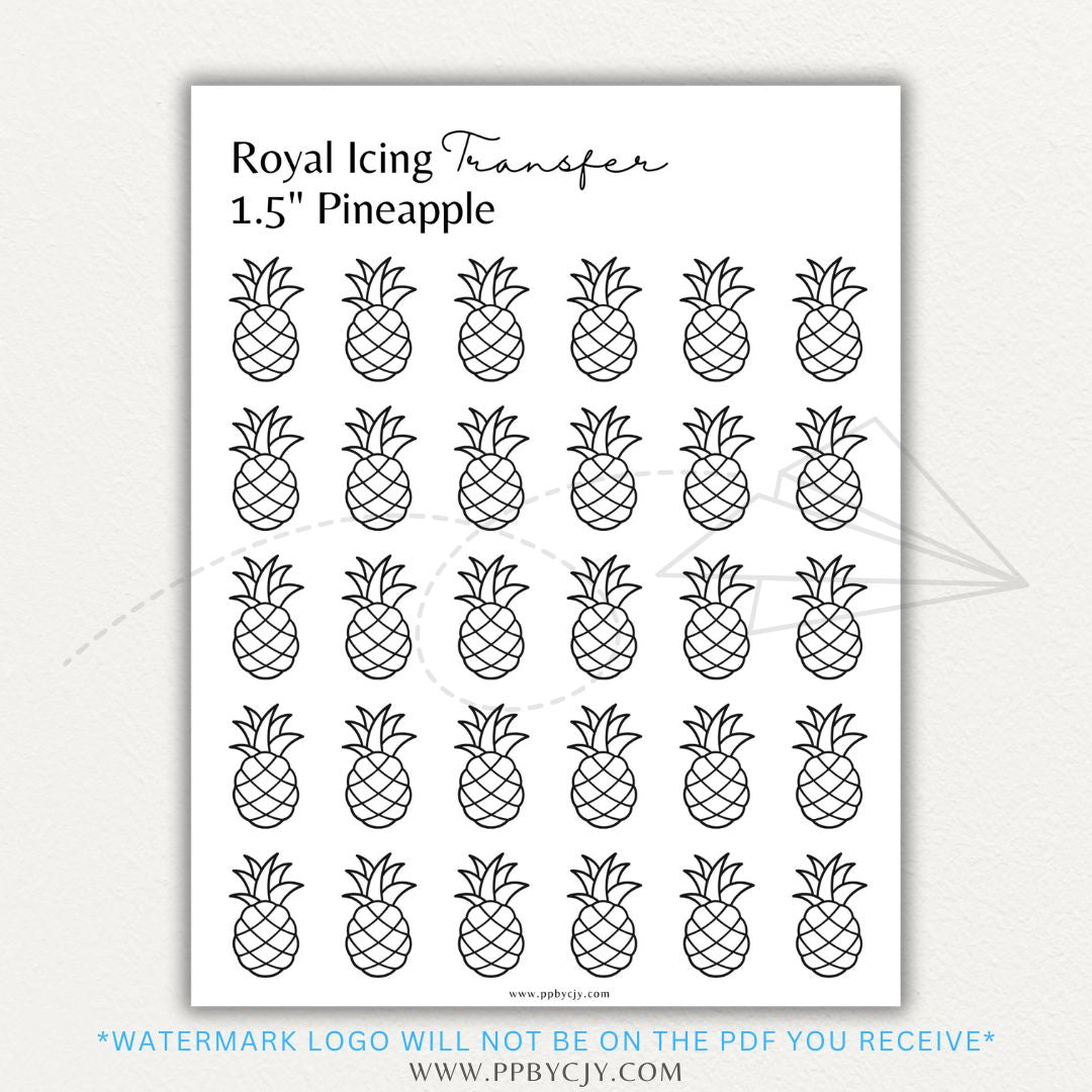 Royal Icing Transfer Sheet Printable PDF Template with guide shapes for precise cake and cookie decorating.