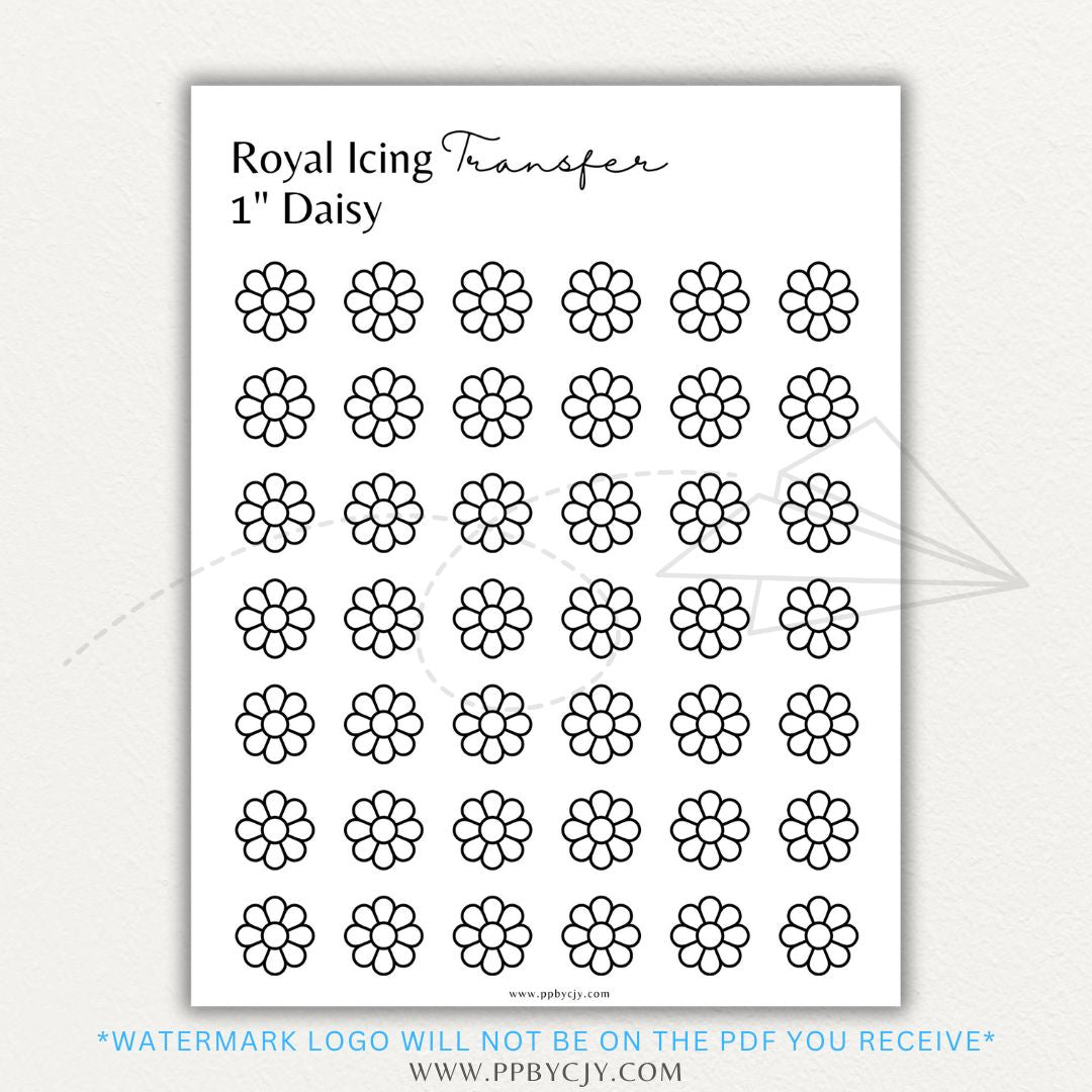 Royal Icing Transfer Sheet Printable PDF Template