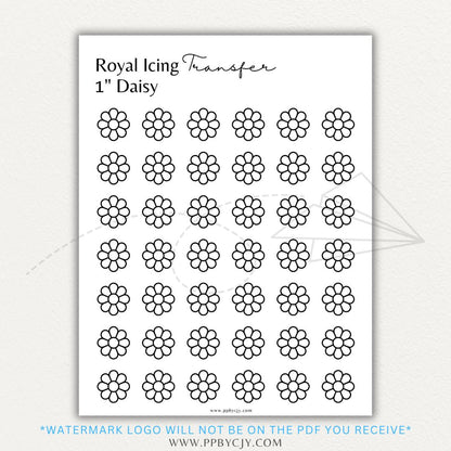 Royal Icing Transfer Sheet Printable PDF Template