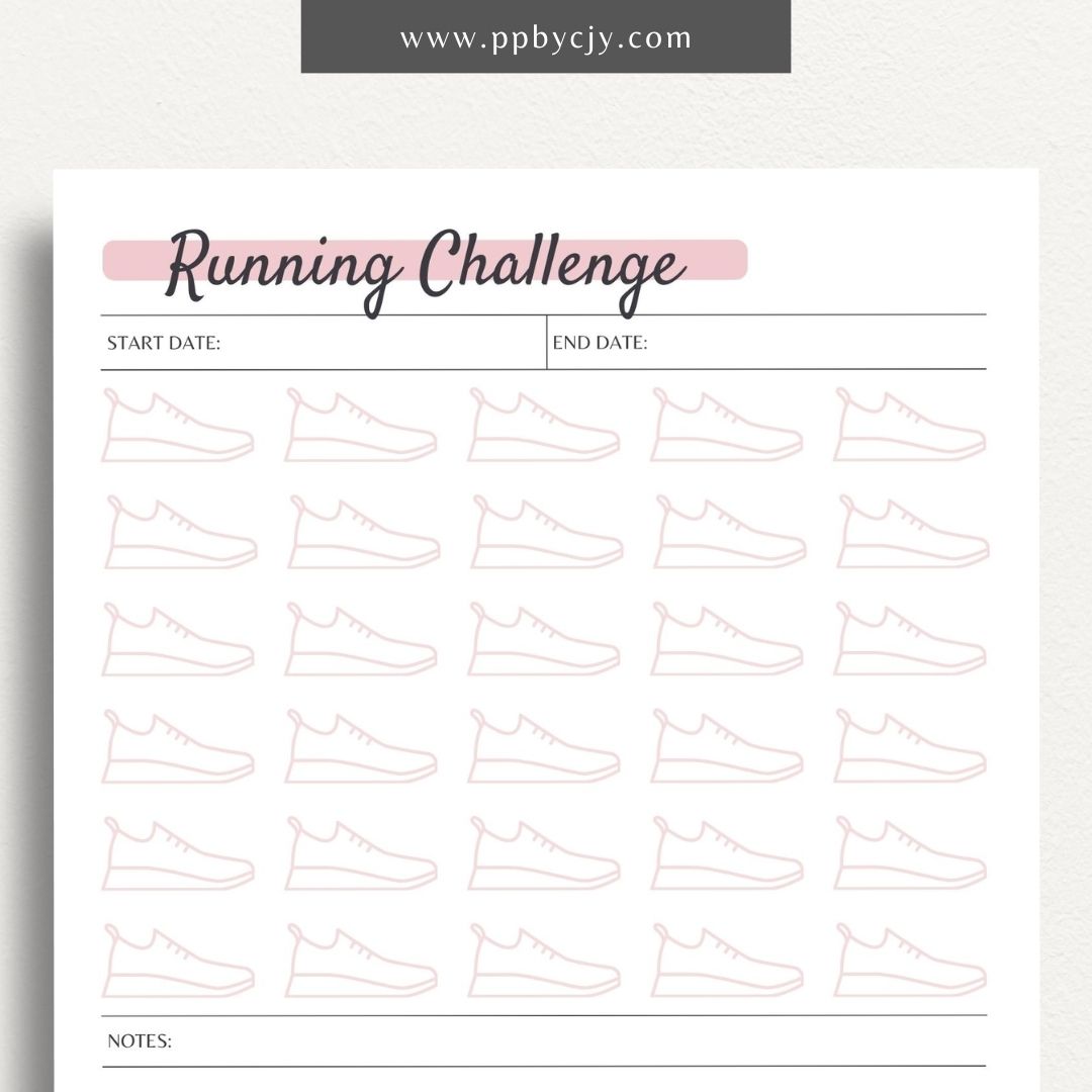 Running Challenge Printable PDF Template